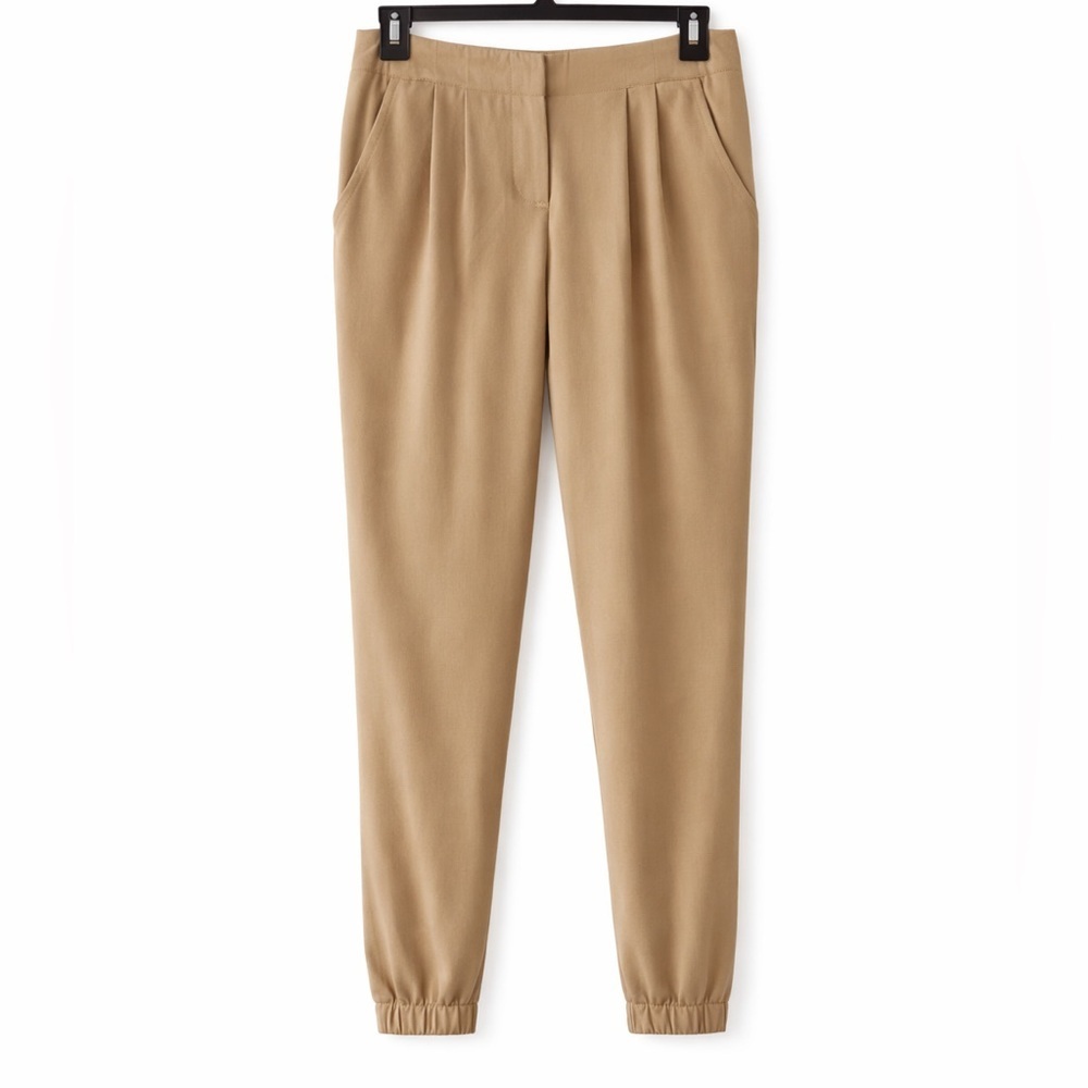 Trina Turk Pleated Taupe Tencel Joggers Size 00